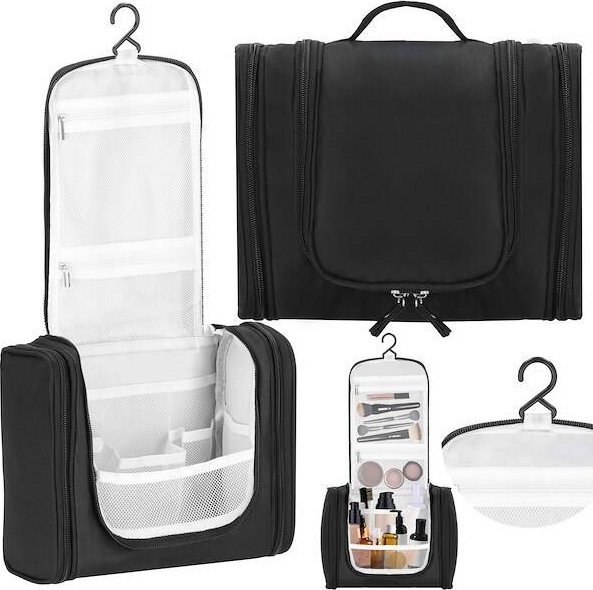 Springos Organizer podróżny na kosmetyki 24x21x10 cm kosmetyczka, torba wizażysty czarna UNIWERSALNY