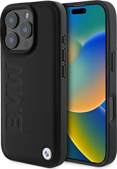 BMW BMHCP16XSLLBK iPhone 16 Pro Max 6.9" czarny/black hardcase Leather Hot Stamp