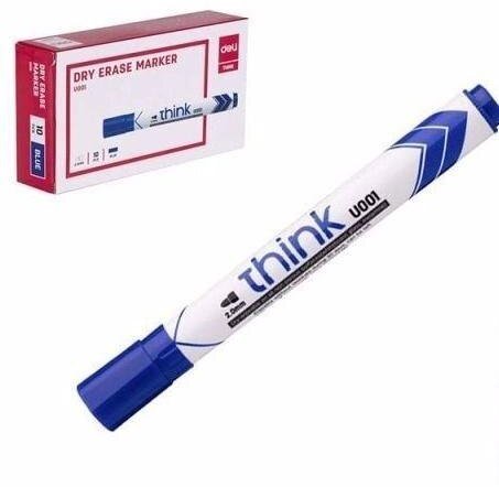 Deli Marker suchego ścierania okrągły 2,0mm niebieski (12szt)