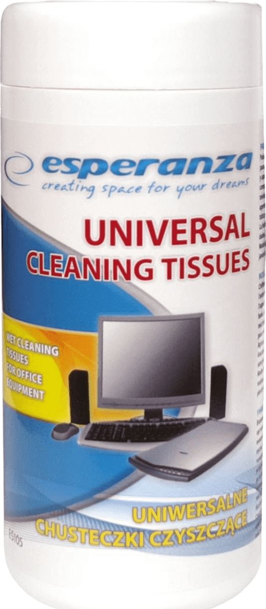 Esperanza Chusteczki nawilżane do czyszczenia ekranów i powierzchni plastikowych 100 szt. (ES105)