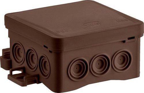 Simet Puszka instalacyjna naścienna NS5 FASTBOxHOOK, 75x75x40mm, brązowy, SIMET