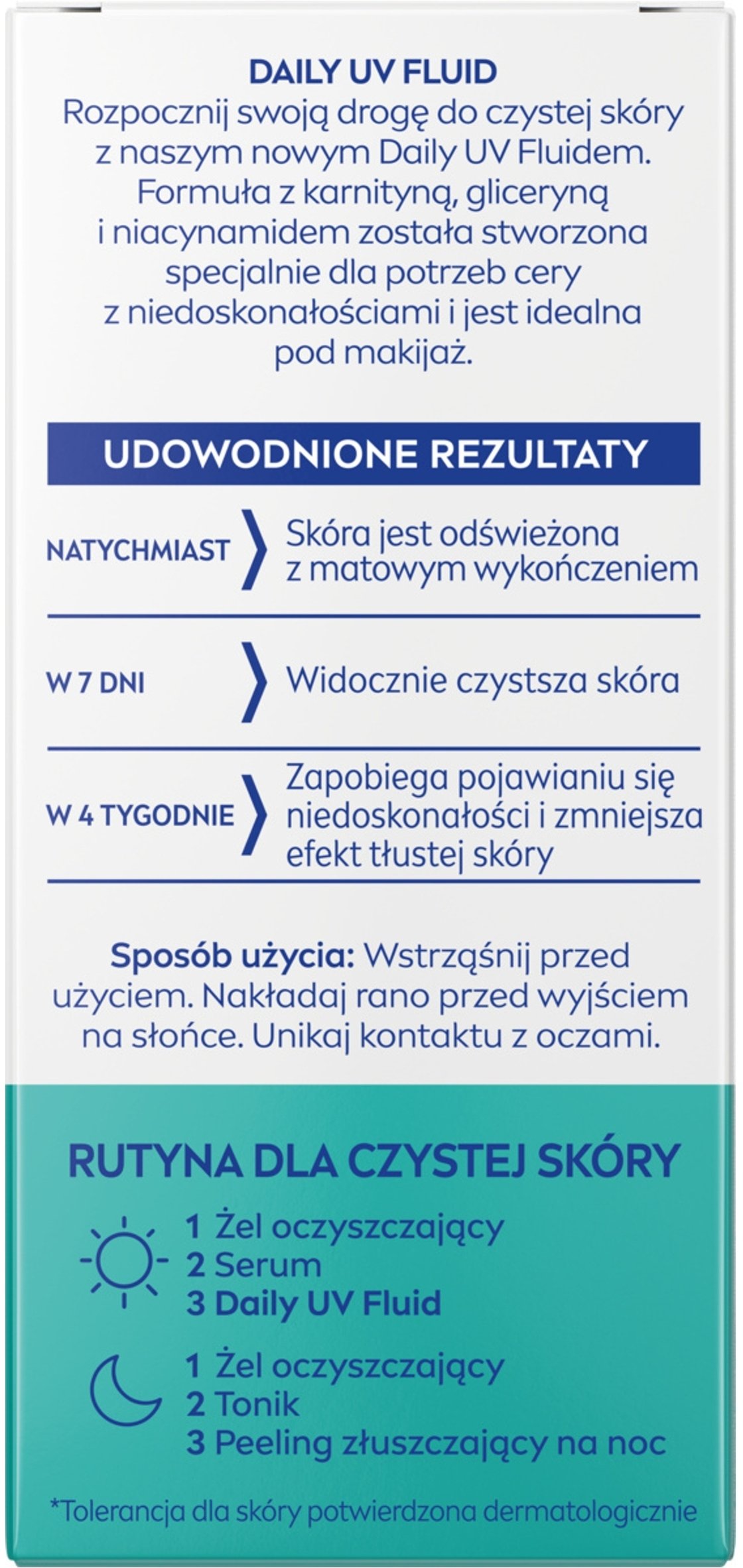 Nivea Derma skin clear daily uv fluid spf50+ pod makijaż 40ml