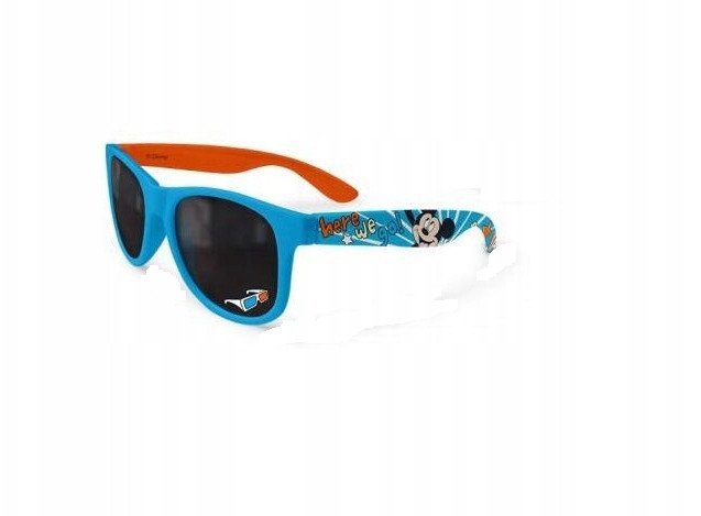 Okulary przeciwsłoneczne Mickey dla dzieci UV 400 niebiesko-pomarańczowe