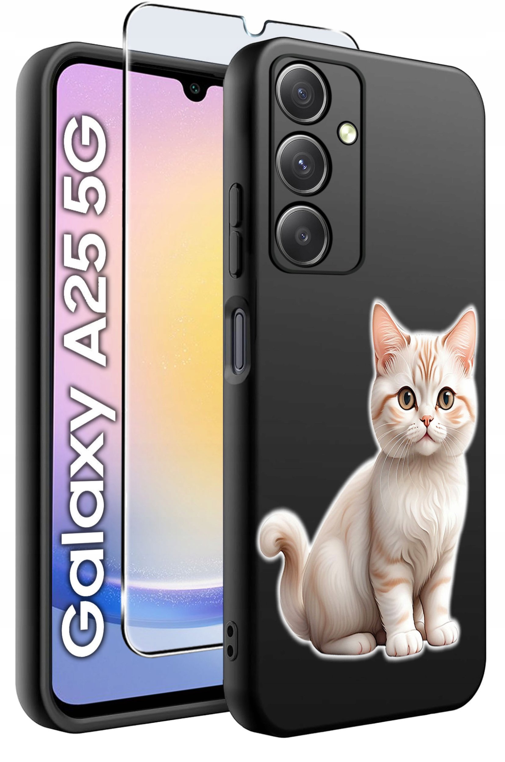 ETUI do Samsung A25 5G WZORY | SILIKONOWE MATT CASE + SZKŁO HARTOWANE 9H