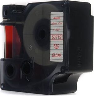 JetWorld Taśma 53712 do Dymo LM300 LM400 LM450 LM500 LW400 LW450 Red on Clear 24mm x 7m JetWorld uniwersalny