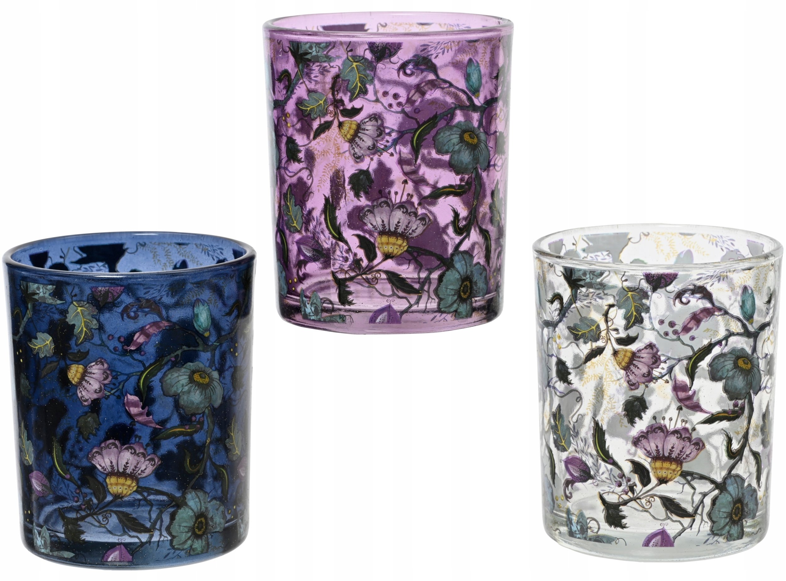 Świecznik ozdobny szklany różne wzory 7x8,3cm 1szt