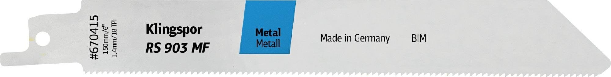 Klingspor KLINGSPOR BRZESZCZOT DO PIŁY SZABLASTEJ 150x19x0,9mm RS 903 MF /5szt.