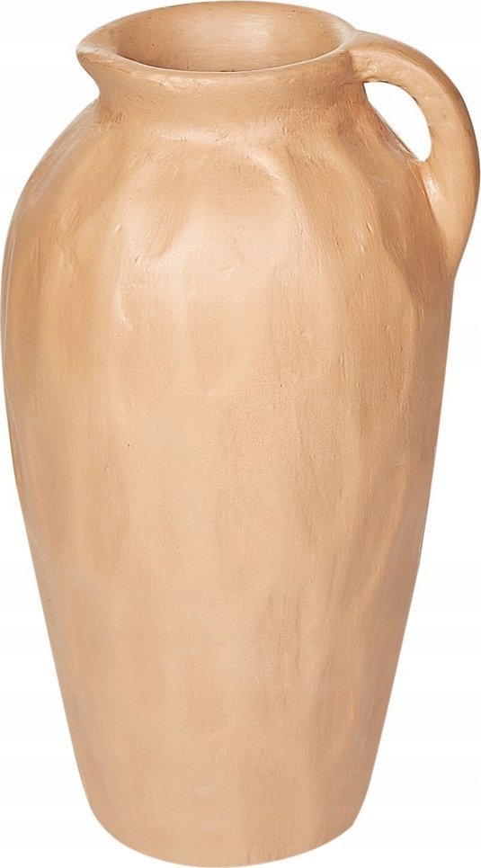 Beliani Wazon dekoracyjny z terakoty 46 cm beżowy TAIPING