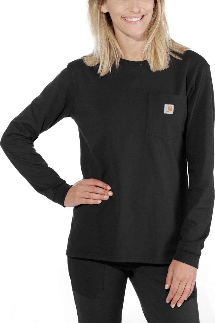 Carhartt Koszulka Carhartt WK126 Workwear Pocket L/S Black