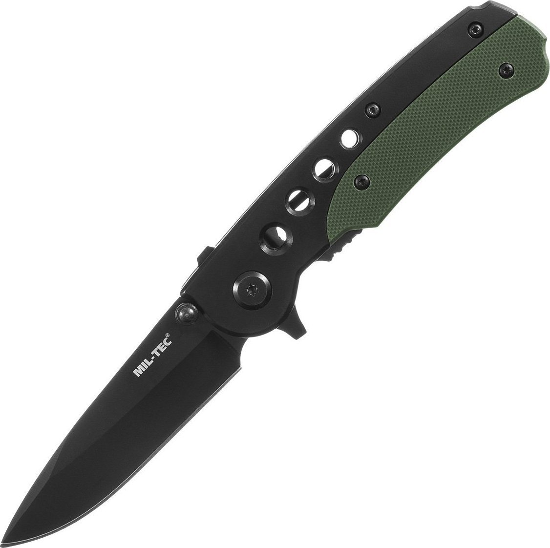 Mil-Tec Nóż składany Mil-Tec One-Hand Black Olive (15305000)