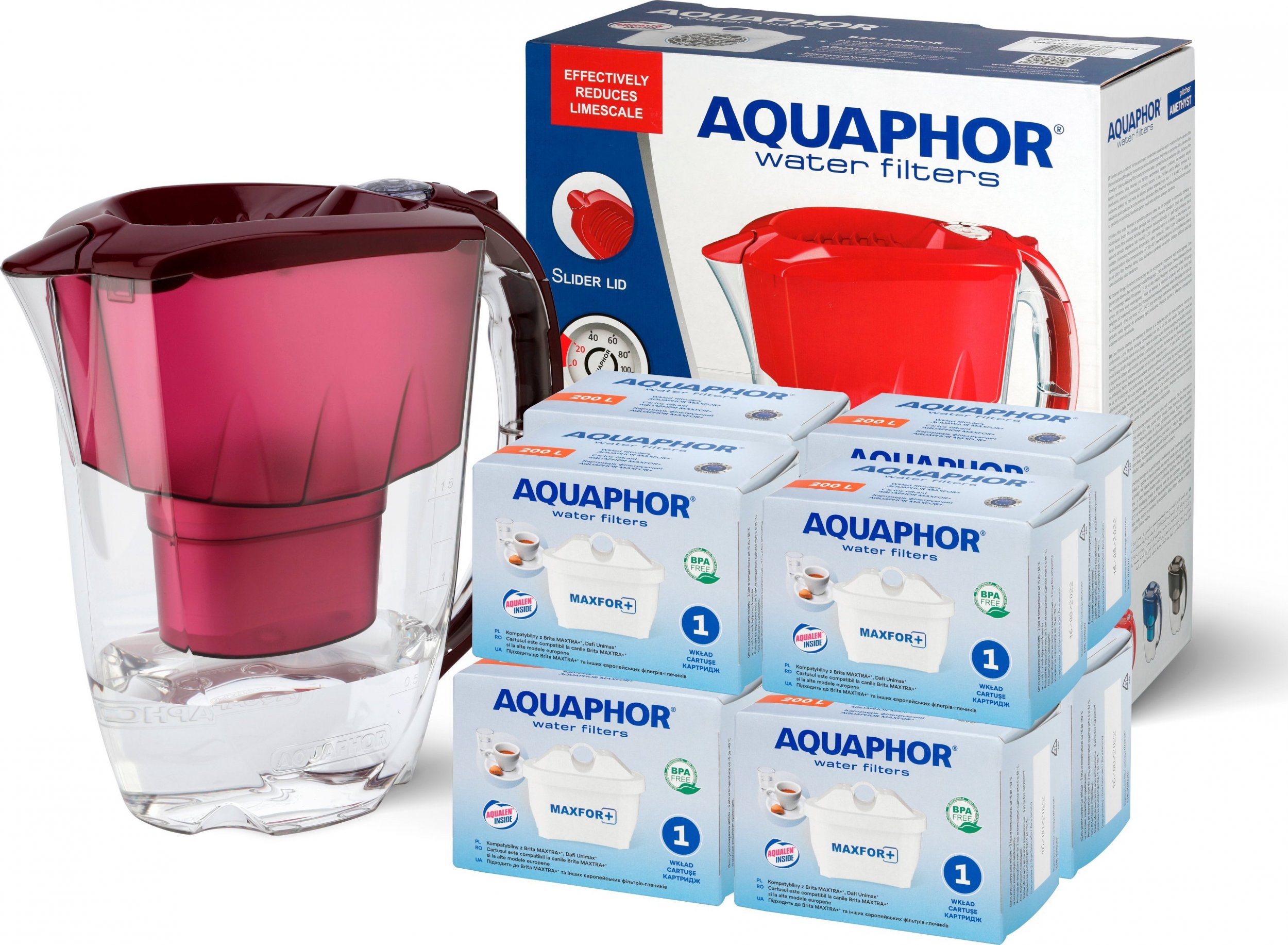 Dzbanek filtrujący Aquaphor 8x WKŁAD FILTR AQUAPHOR B100-25 MAXFOR+ DO BRITA DAFI DZBANEK AMETHYST GRATIS