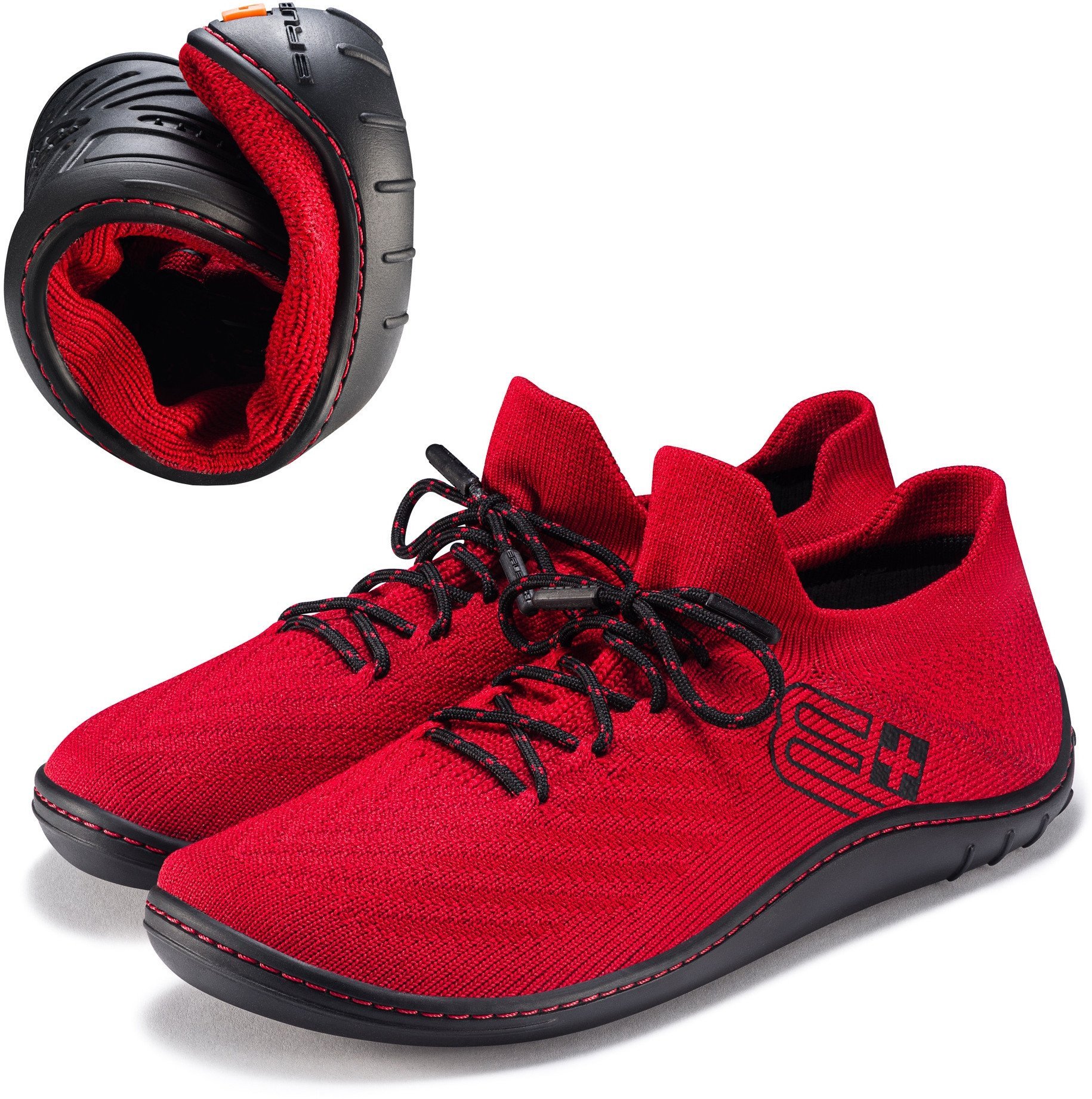 SH5010W Buty damskie BAREFOOT MERINO czerwony/czarny 39