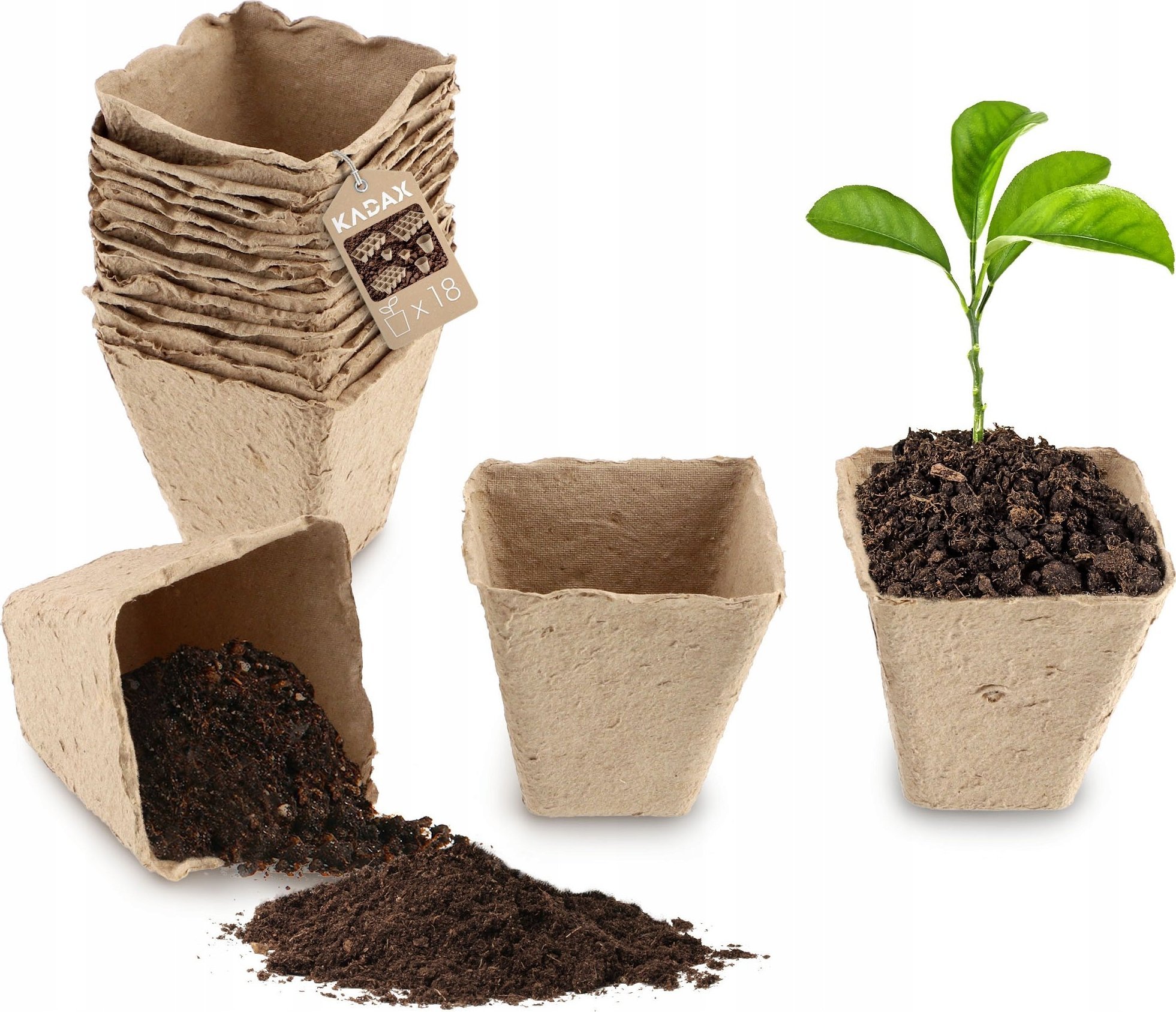 Kadax Doniczki Torfowe Na Rozsady Sadzonki 8cm 18szt.