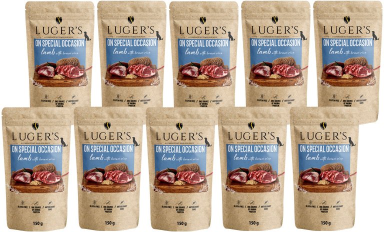 Lugers Karma mokra dla psa Luger's jagnięcina z ryżem brązowym zestaw 10 x 150 g
