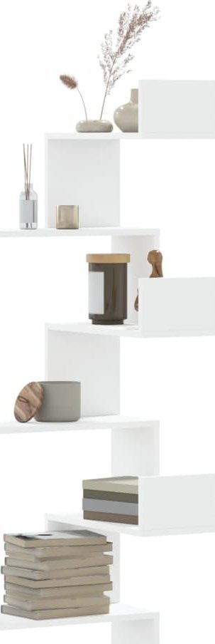 vidaXL Narożna półka ścienna, biała, 45x45x147 cm