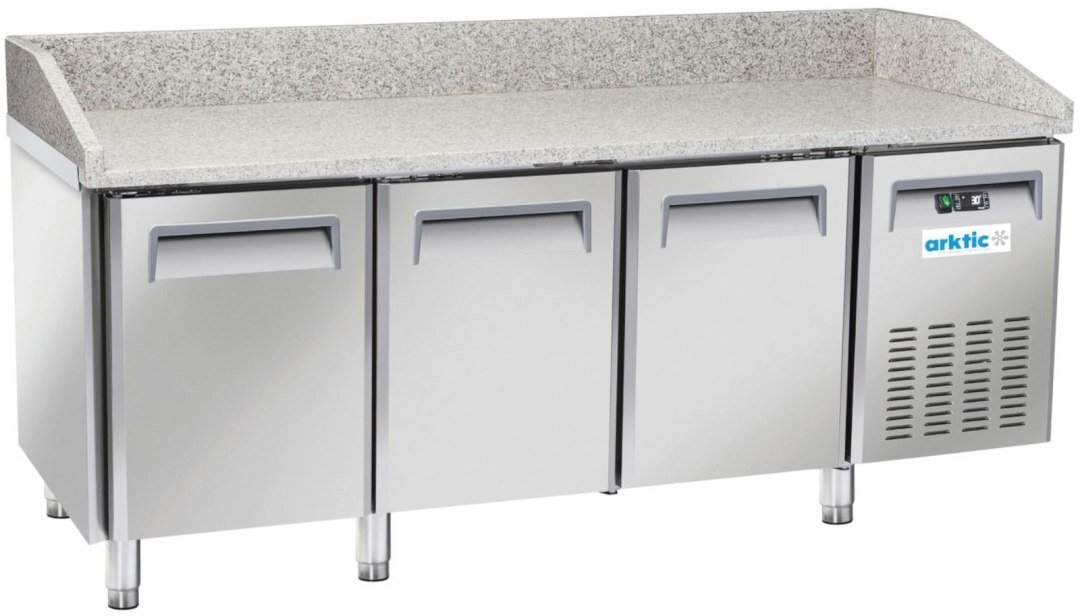 ARKTIC Stół chłodziarka do pizzy z granitowym blatem, 3-drzwiowa 186 l 450 W