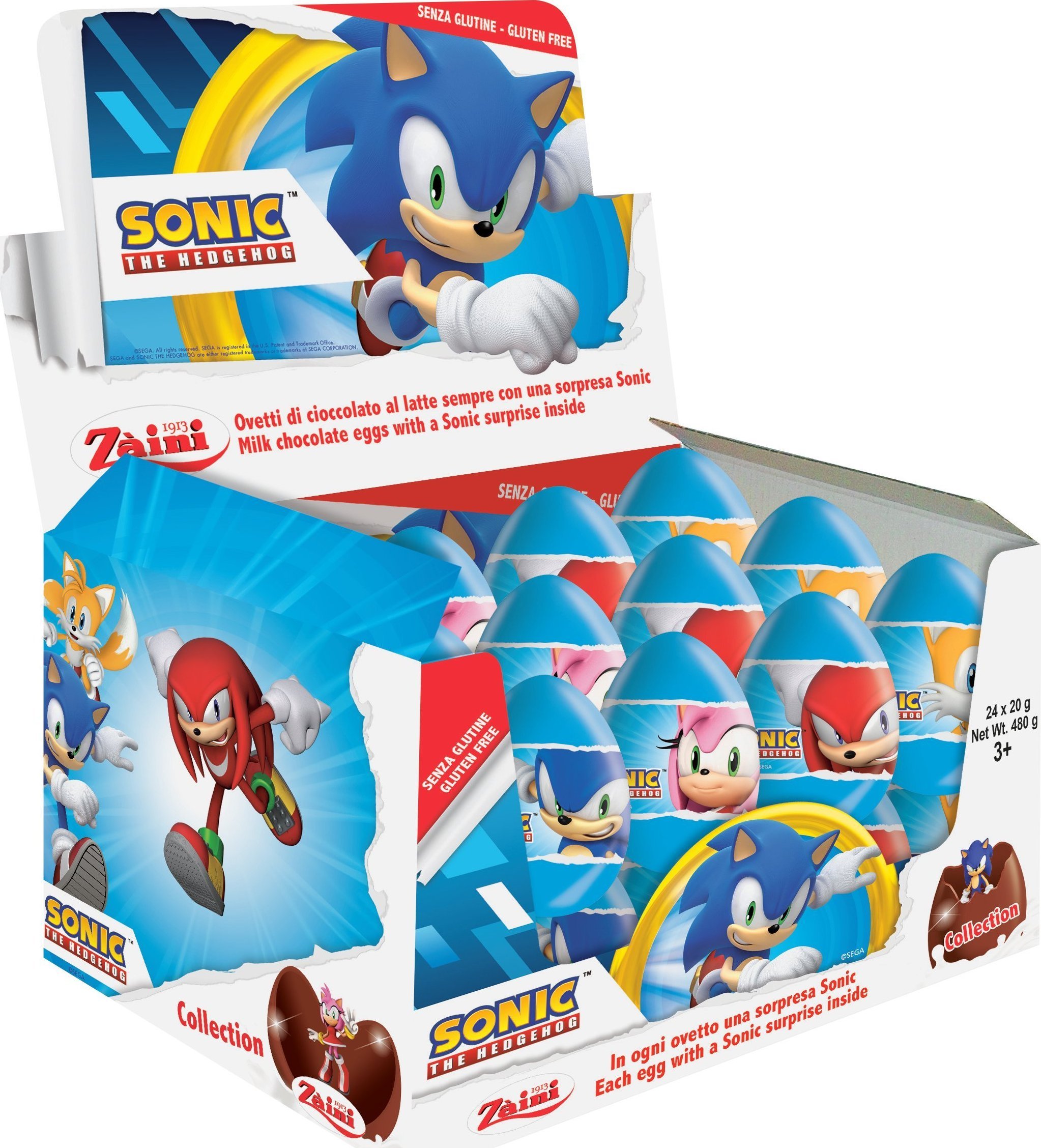 Luigi Zaini CZEKOLADOWE JAJKO NIESPODZIANKA 20G SONIC KARTON 24 SZTUKI