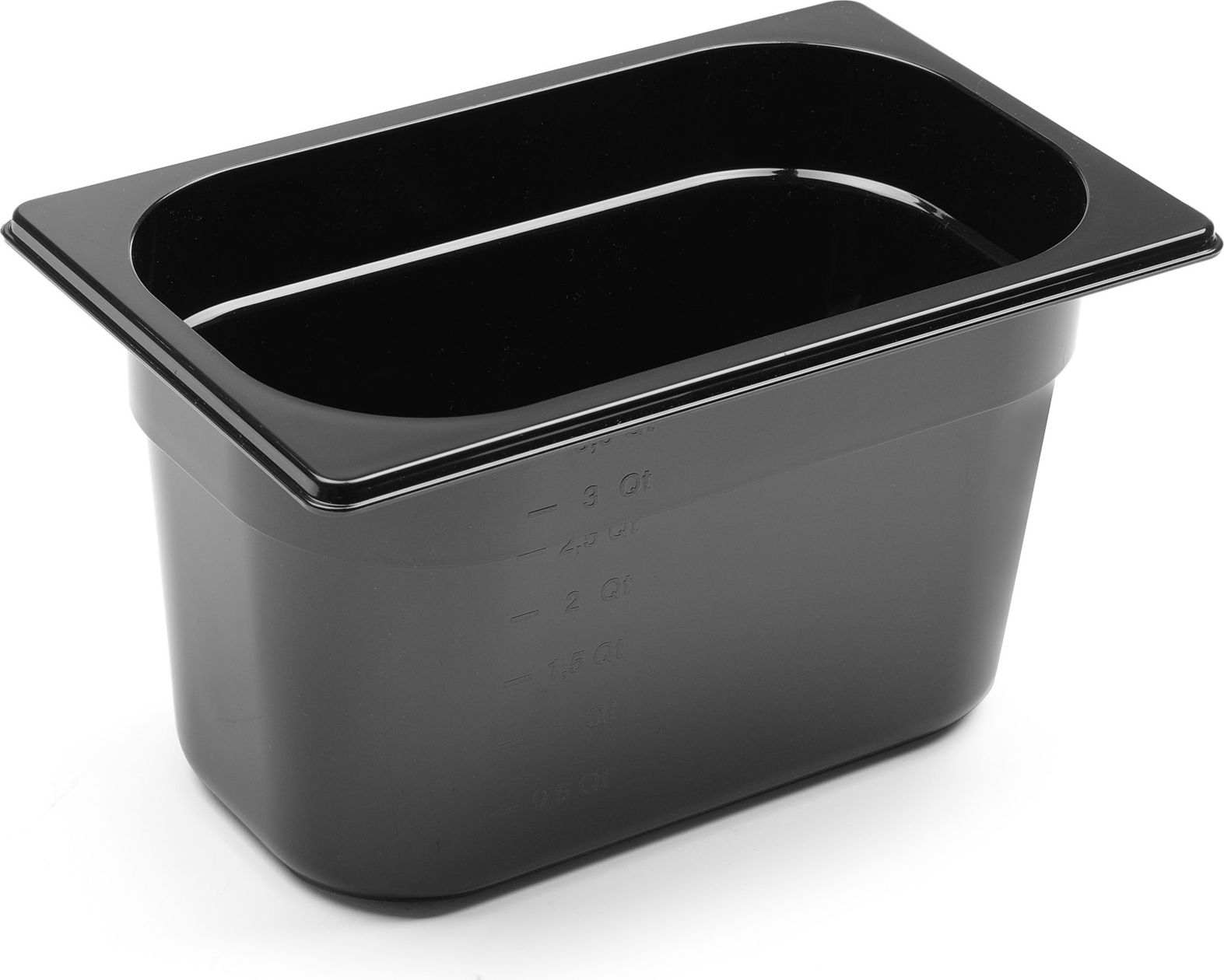 Hendi Pojemnik gastronomiczny GN 1/4 z czarnego poliwęglanu 265x162x150mm 4L Hendi 862612 Pojemnik gastronomiczny GN 1/4 z czarnego poliwęglanu 265x16