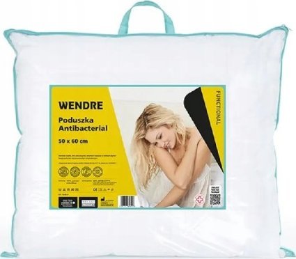 Wendre Poduszka antybakteryjna do spania biała 50x60 cm