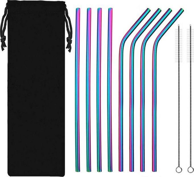 Pan i Pani Gadżet Metalowa słomka zestaw 8 szt