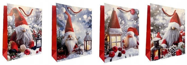 Torebka ozdobna prezentowa JP K15B 26x32x10 cm mix cena za 1 szt