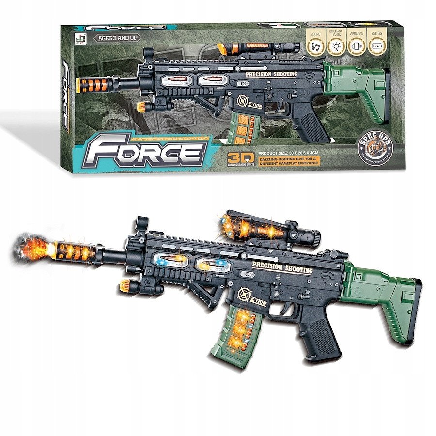 PISTOLET MASZYNOWY KARABIN ZABAWKOWY Zestaw militarny mały żółnierz