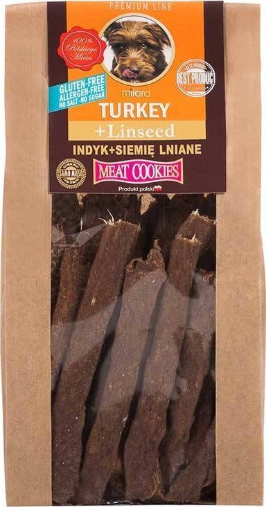 Ciastka dla psa Milord indyk i siemię lniane 80 g