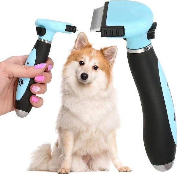 Springos Szczotka do czyszczenia z sierści szczotka samoczyszczące ostrze 5 cm niebiesko-czarna UNIWERSALNY