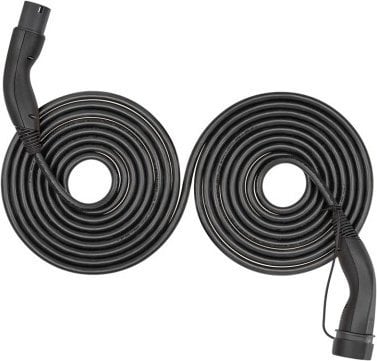 Samozwijający się kabel do ładowania Typu 2, do 22 kW, 7 m, czarny