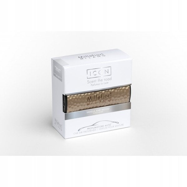 Millefiori Icon Car Air Freshener Vanilla & Wood Metal