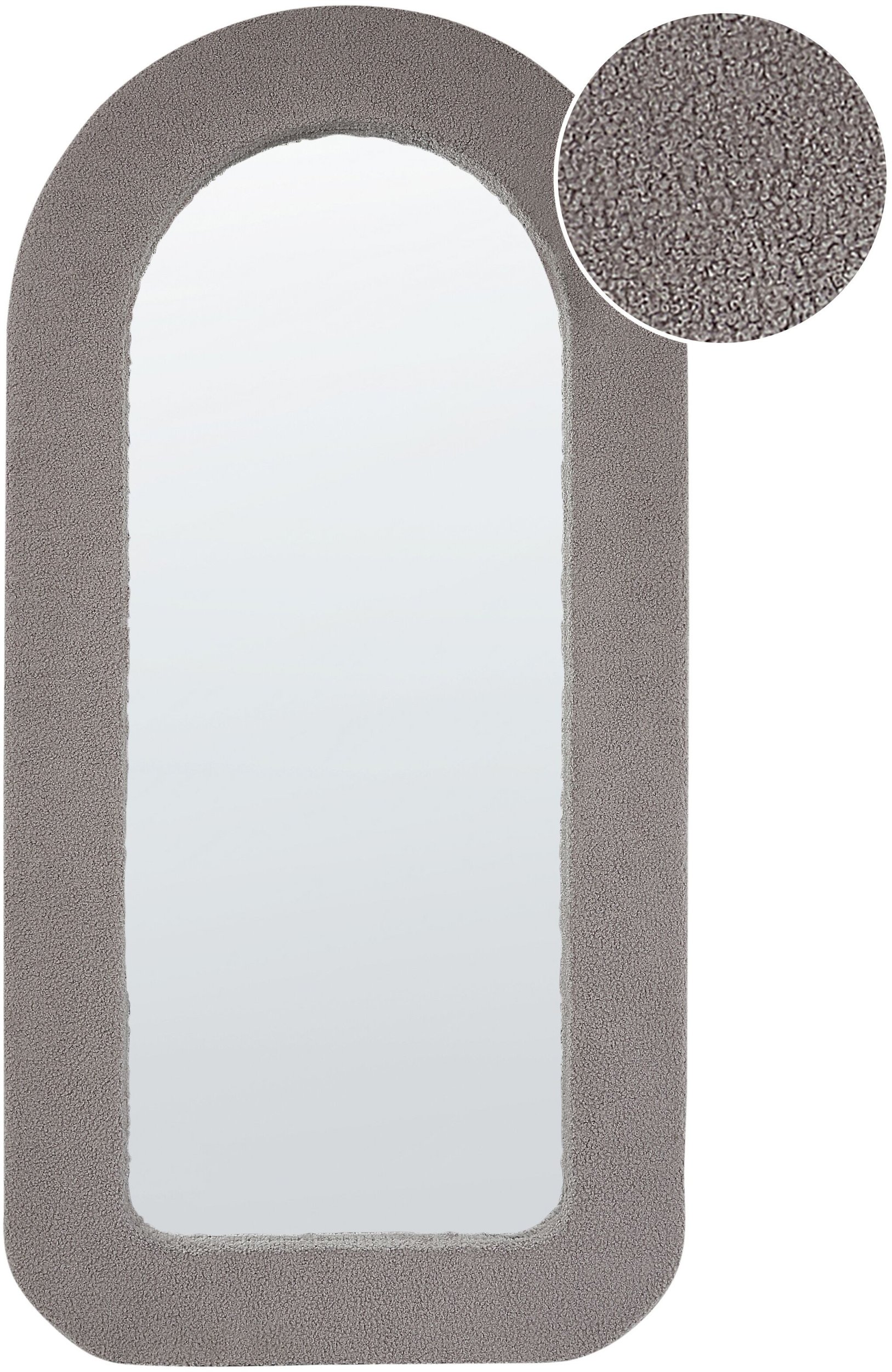 Beliani Boucle Lustro ścienne 120 cm Beżowoszary CERVON