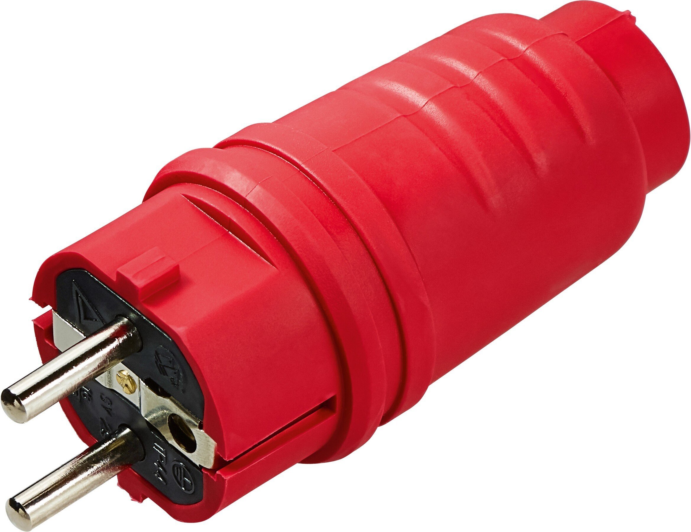 Düwi Wtyczka gumowa 2P+Z z uziemienie IP20 250V 16 A czerwony 12101