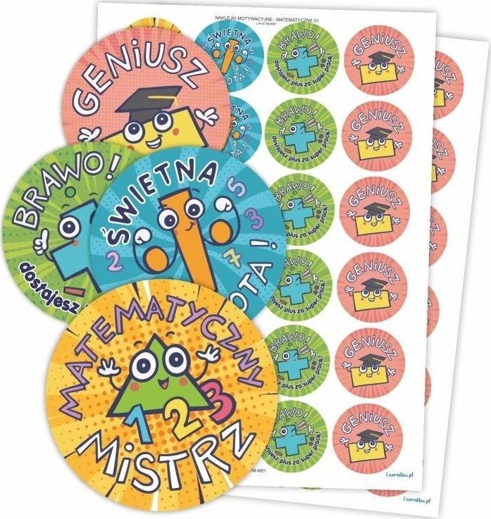 LearnHow Naklejki motywacyjne - Matematyczne 01 48szt