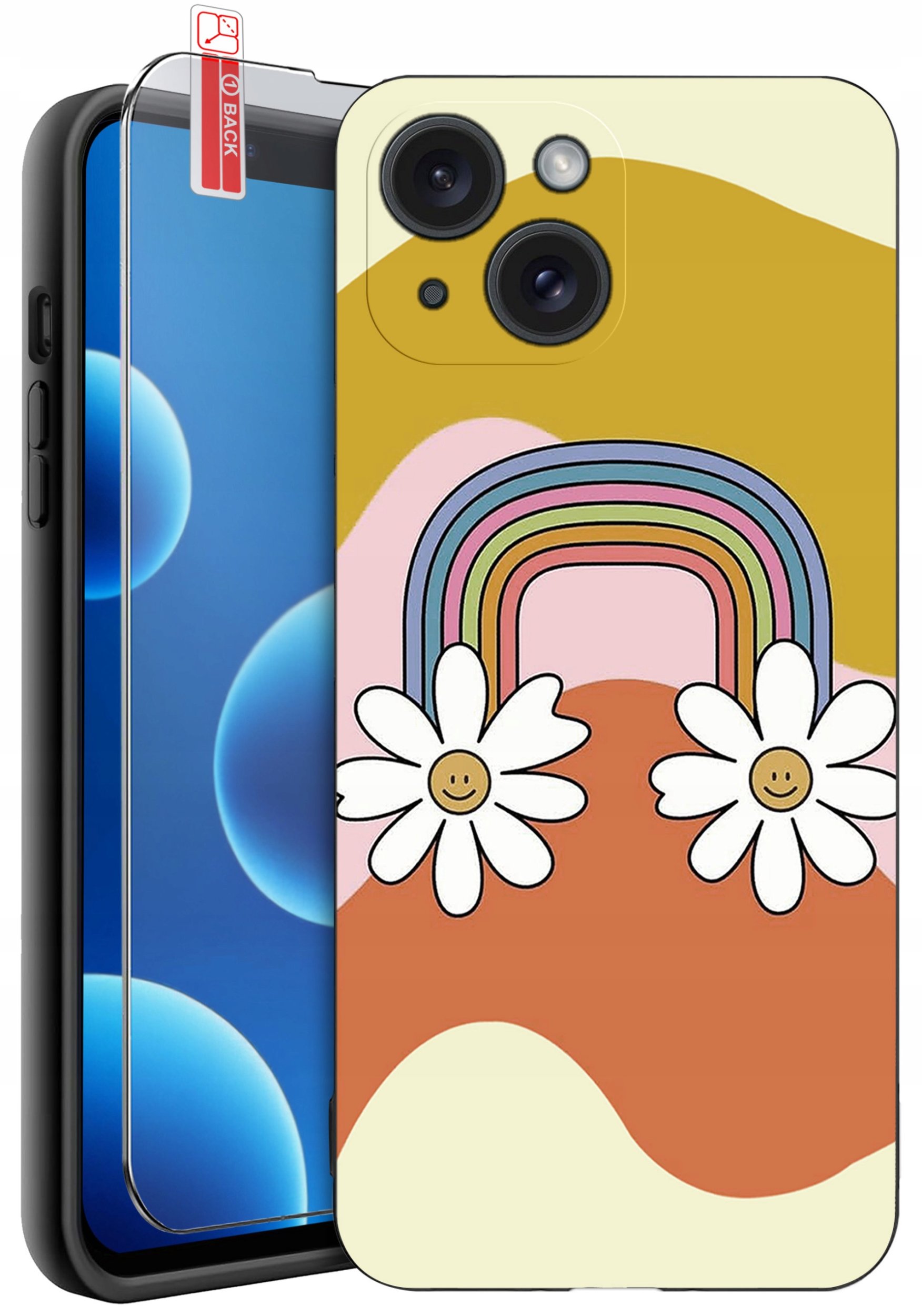 ETUI do iPhone 13 | 14 | WZORY | SILIKONOWE MATT CASE + SZKŁO 9H