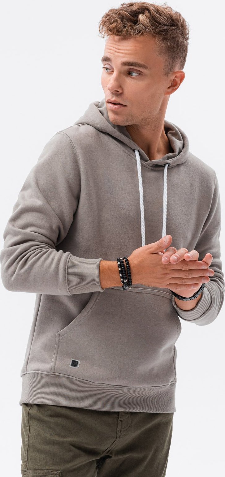 Ombre Bluza męska z kapturem BASIC B979 - szara L