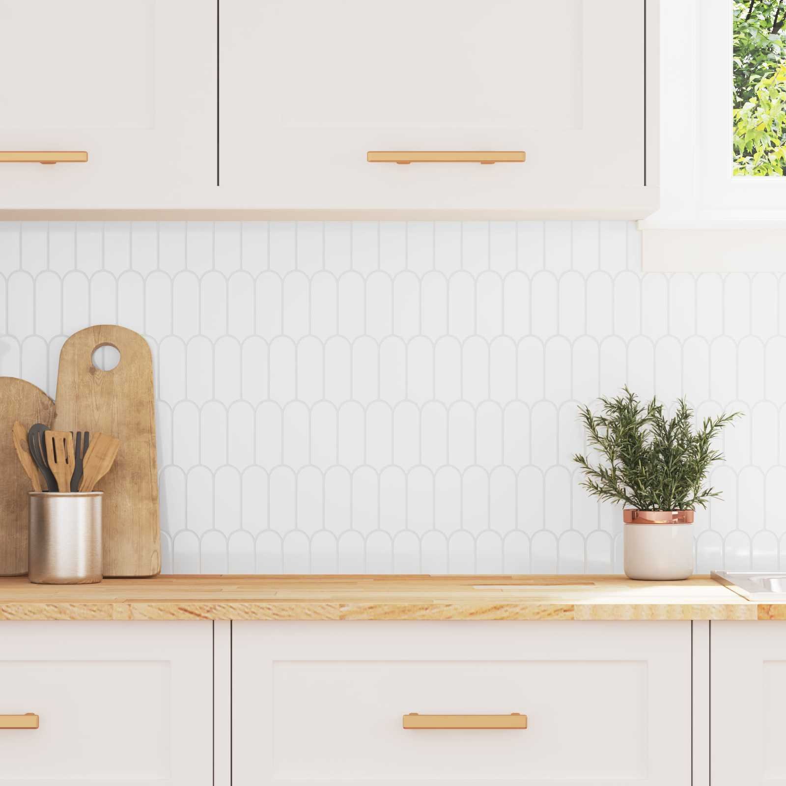 vidaXL Naklejki dekoracyjne 50 pcs Biały 30 x 30 x 0,8 cm