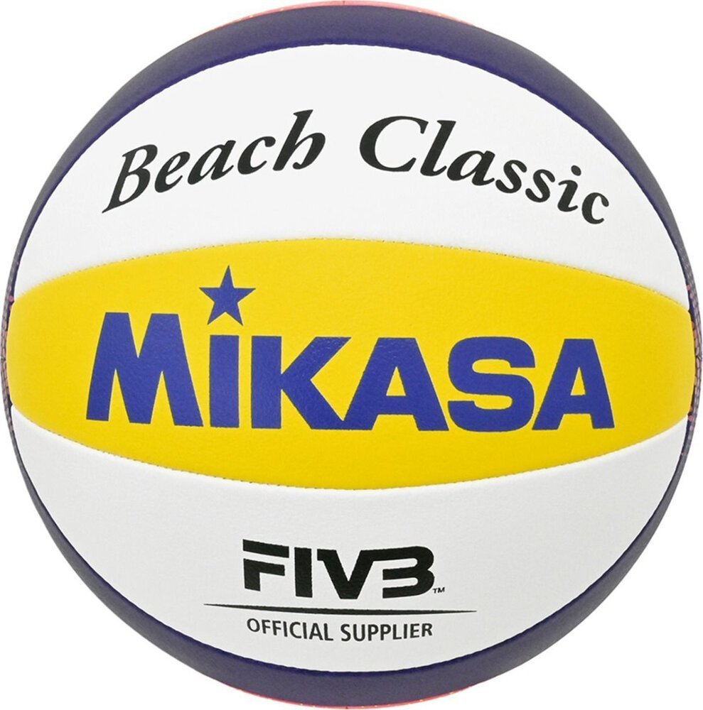 Mikasa Piłka siatkowa plażowa Mikasa Beach Classic biało-żółto-niebieska BV551C-WYBR 5