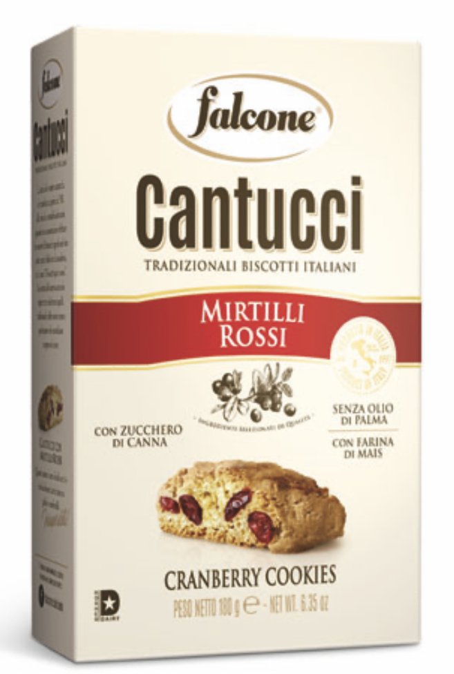 Ciastka z suszonymi jagodami Cantucci Mirtilli Rosii 180g - Falcone