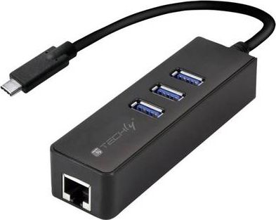 HUB USB Techly 1x RJ-45 + 3x USB-A 3.0 (IDATA-USB-ETGIGA-3C2)