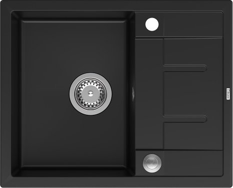 Zlewozmywak GraniteQ MORGAN 116 GraniteQ zlewozmywak pure carbon z syfonem Push To Open stal szlachetna 1-komorowy z/o + zaczepy 4 szt