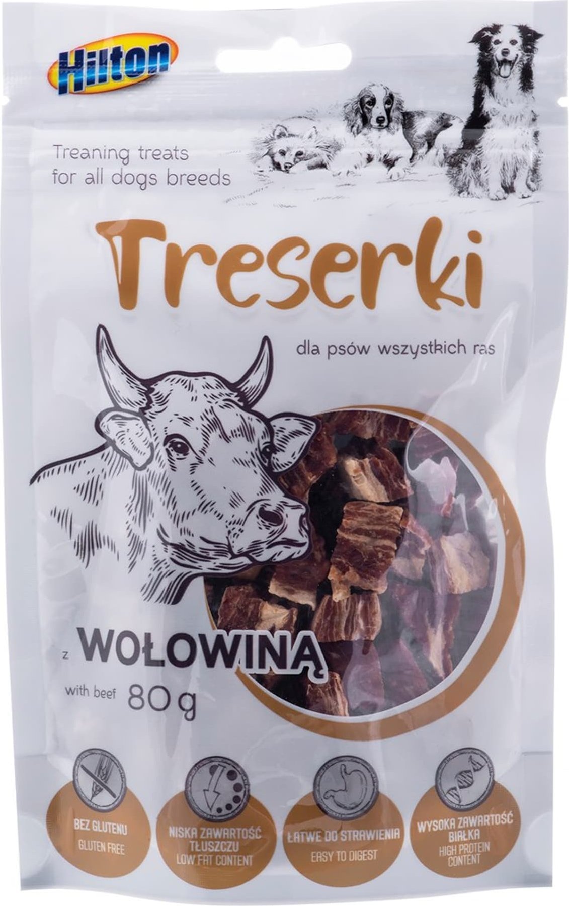 Hilton HILTON Treserki mięsne z wołowiną 80G DLA PSA