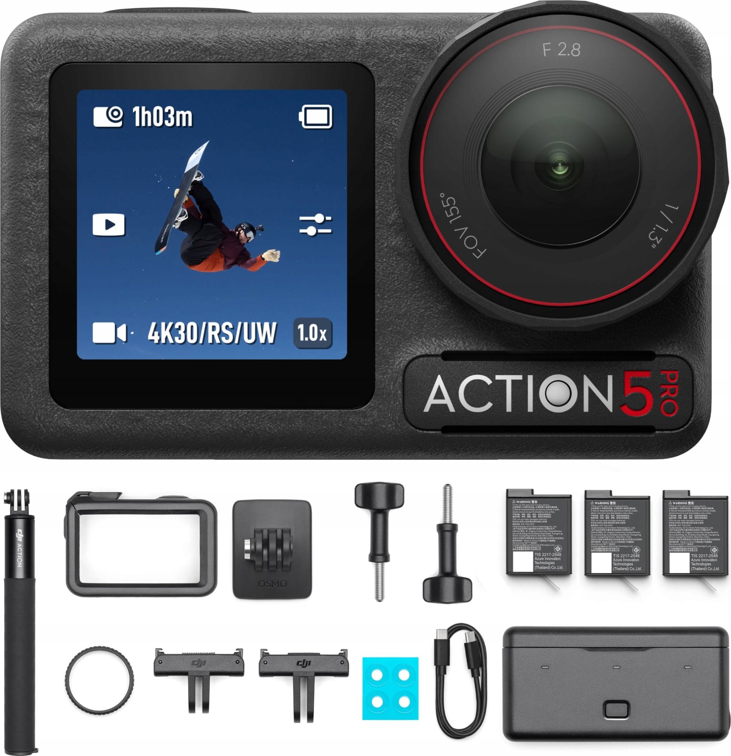 Kamera DJI Osmo Action 5 Pro Adventure Combo czarna