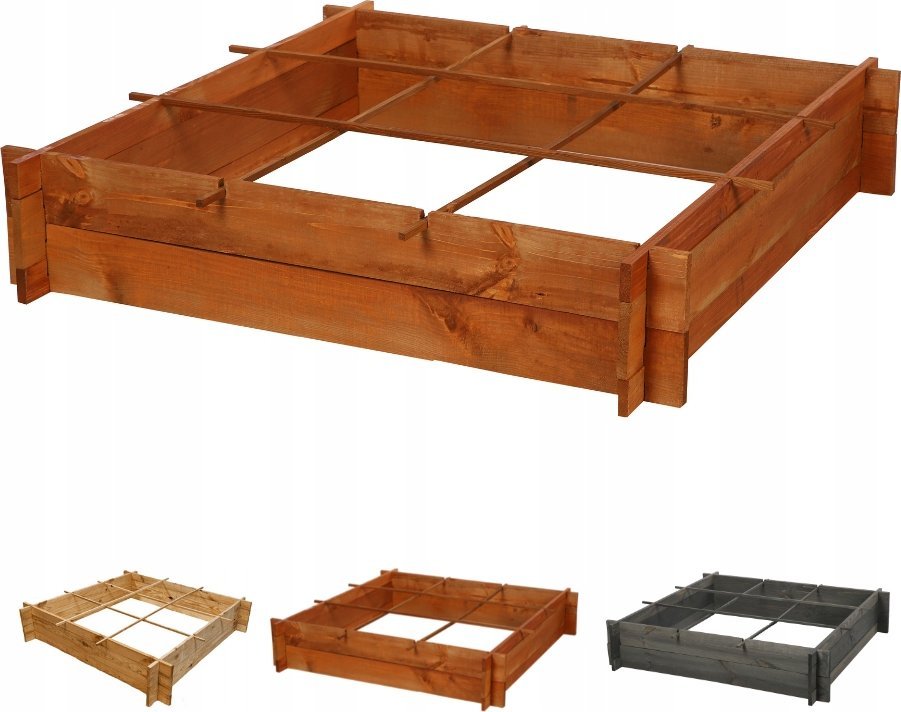 Wamar-Sosenka Drewniana grządka podwyższana ZP05 /100x100cm/ Brązowa Drewno Sosnowe