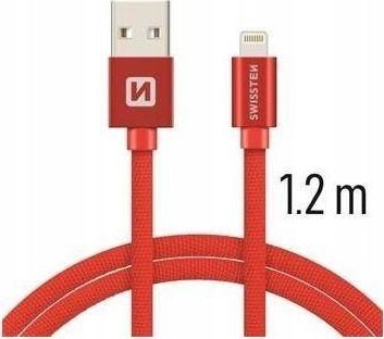 Kabel USB Swissten USB-A - Lightning 1.2 m Czerwony (71523206)