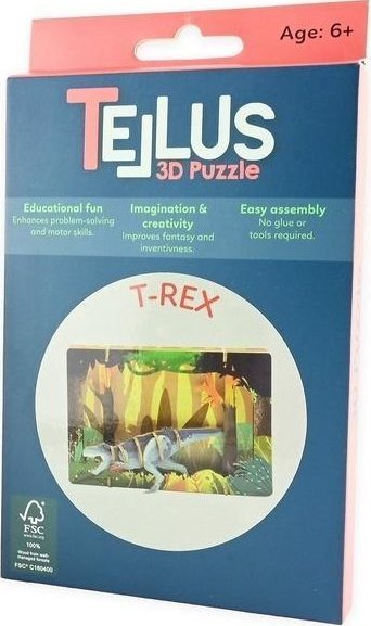 Drewniany rozkładany teatrzyk 3D - T-Rex