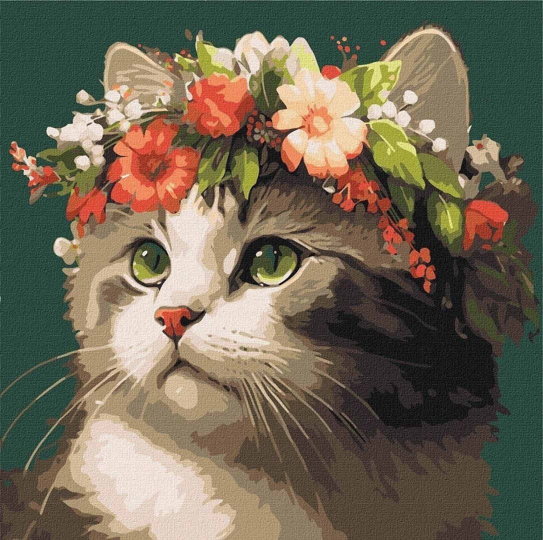 Malowanie po numerach -Wiosenny kot 40x40cm