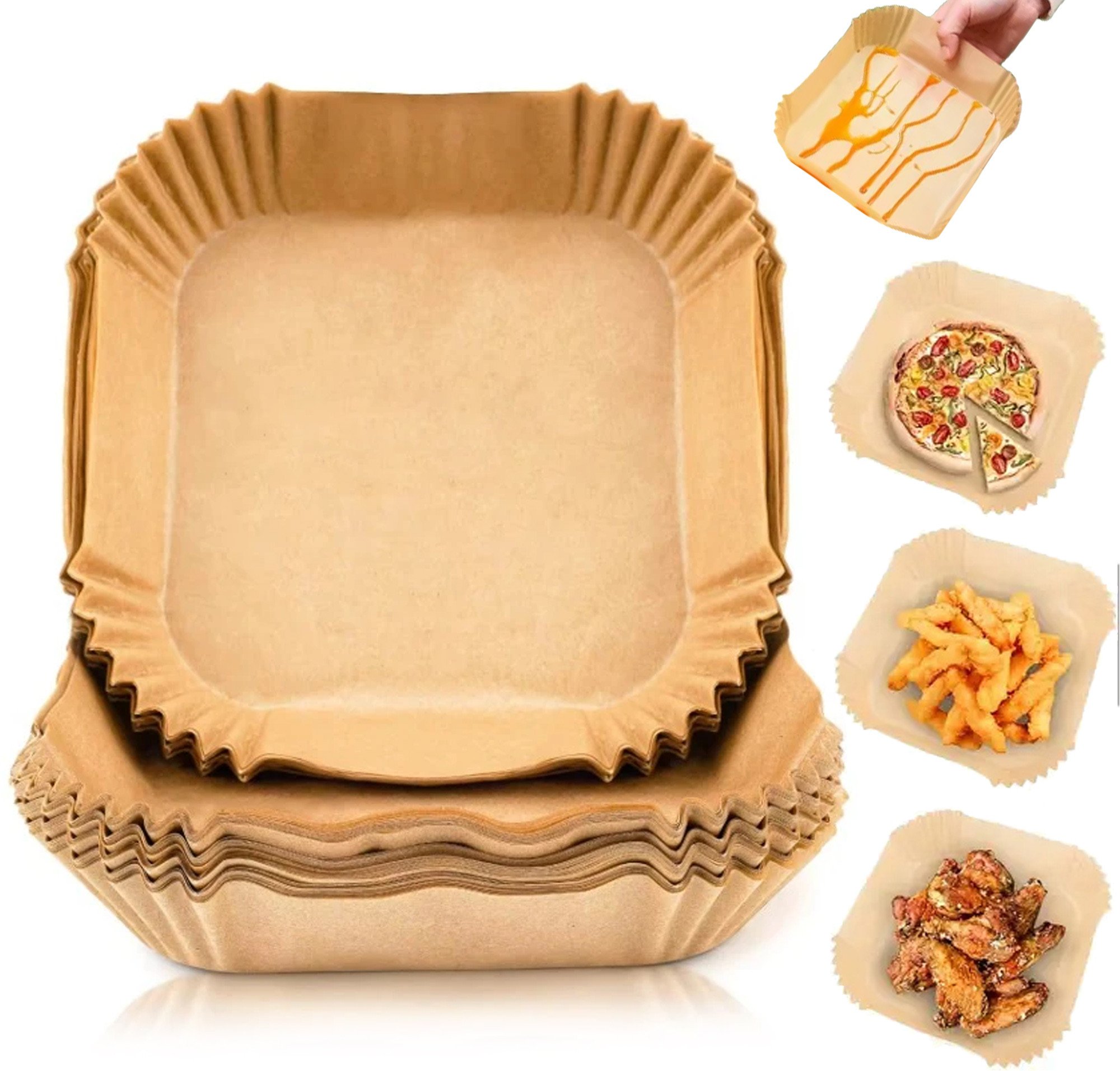 Wkład papierowy do frytkownicy beztłuszczowej 6-7L 20x20cm 100szt