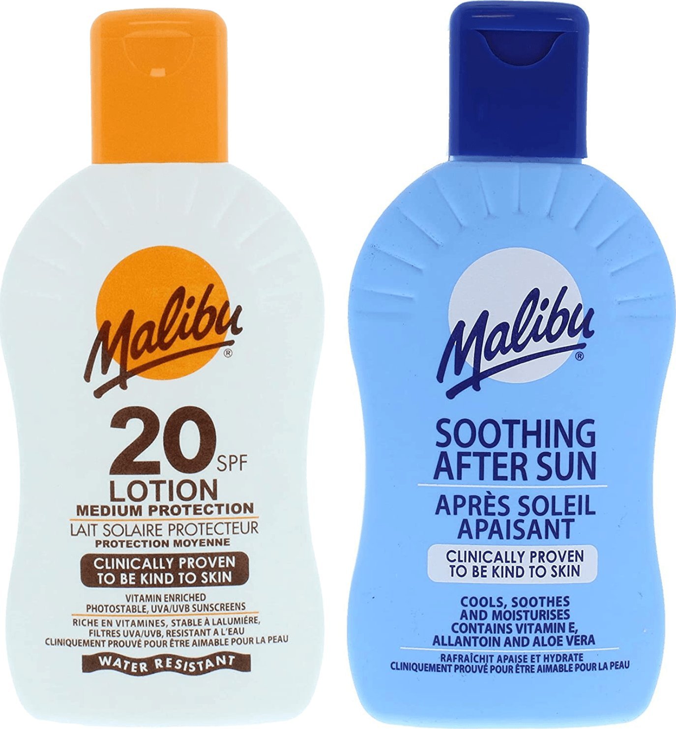 Malibu Malibu SPF20 Wodoodporny Balsam 200ml + Balsam Po Opalaniu 200ml