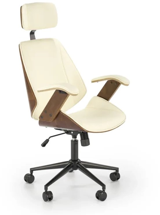 Fotel biurowy IGNAZIO orzech/kremowy HALMAR