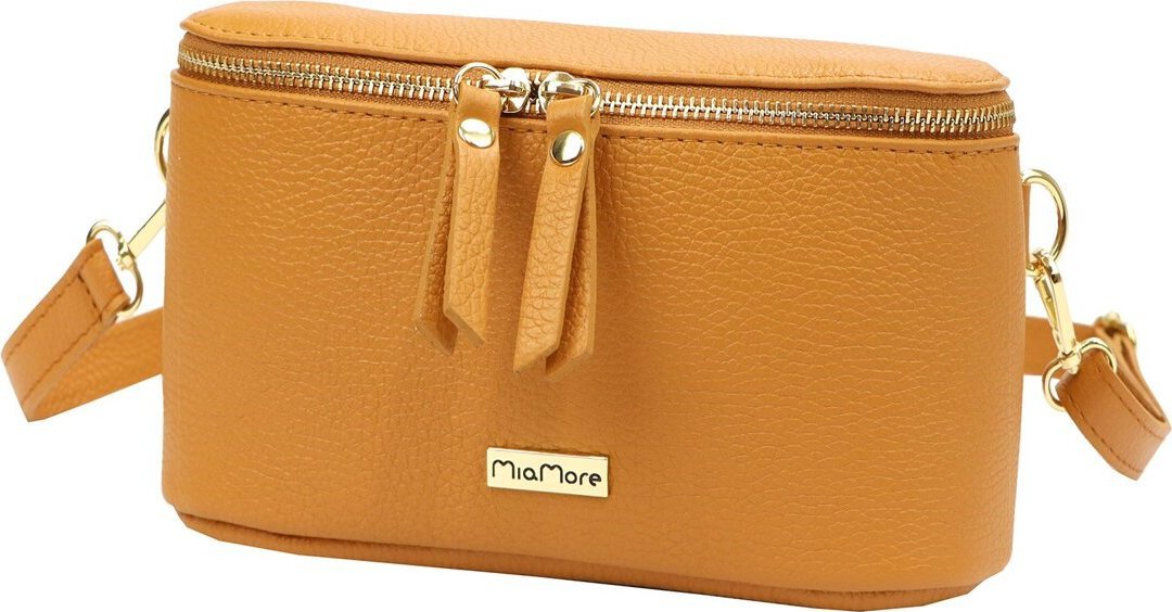 MiaMore Damska torebka ze skóry naturalnej Luka 01-001 DOLLARO GOLD NoSize